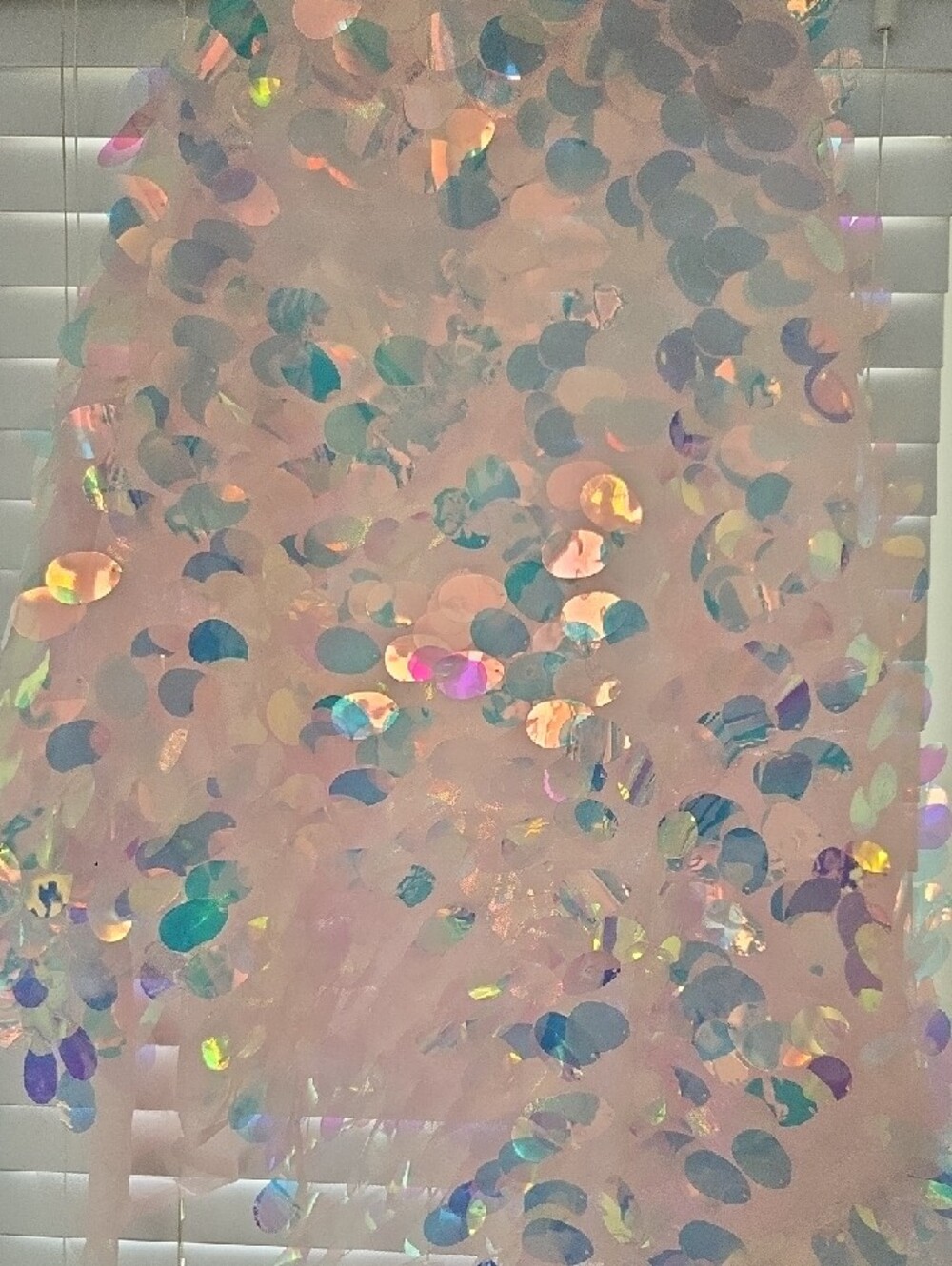 Iridescent Sequin Fabric - Blue & Pink Shimmer 62" X 50"